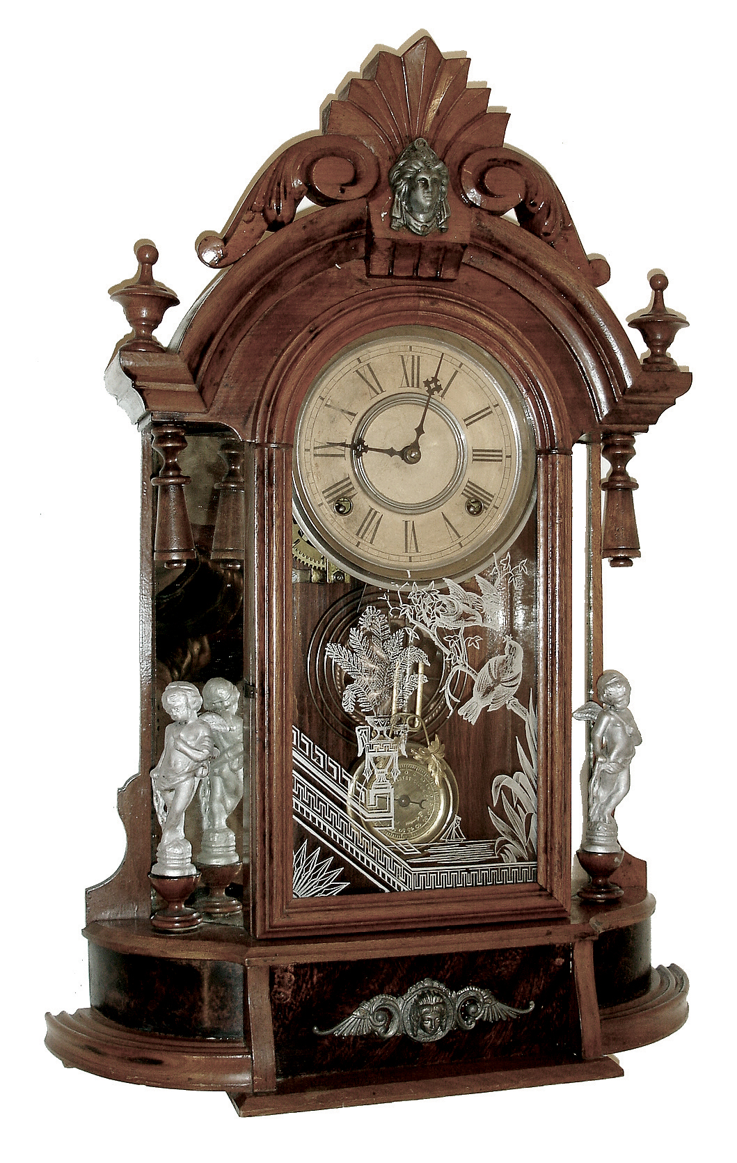 William L. Gilbert Clock Co., Winsted, Conn., ÒOccidentalÓ, 8 days, time and strike, spring brass movement shelf clock, c1881 — Antique Clocks Price Guide