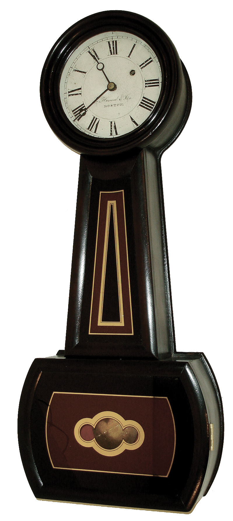 E. Howard & Co., Boston, Mass., ÒRegulator No. 5Ó, 8 days, weight brass movement wall regulator timepiece piece, c1900 — Antique Clocks Price Guide