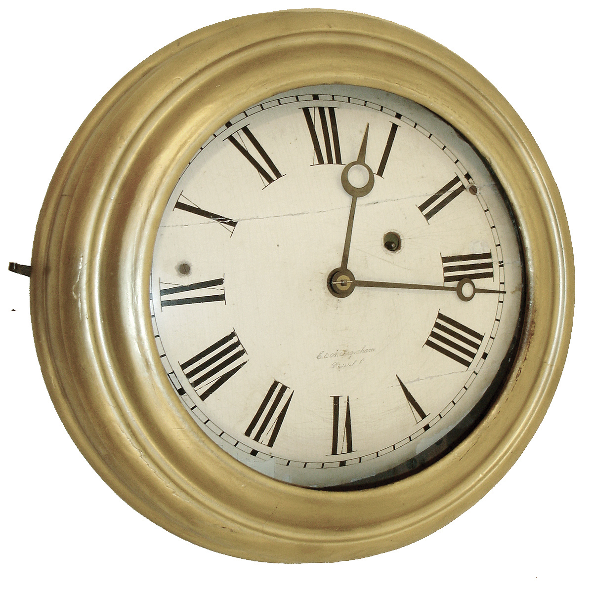 E. & A. Ingraham, Bristol, Conn., 8 days, spring brass movement gallery timepiece, c1855 — Antique Clocks Price Guide