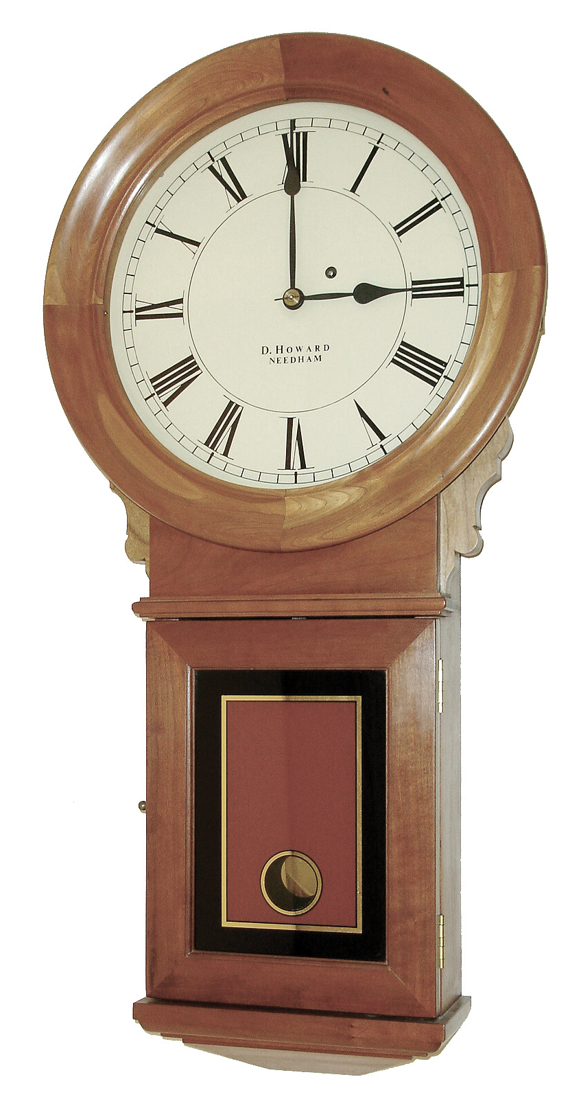 D. Howard, Needham, MA, ÓNo. 70Ò, 8 days, brass weight movement reproduction wall timepiece. The text on the back of the dial reads: ÓCase No. 2, Mvt No. 2324, 2/14/78, D. W. Howard, Neeham.Ò The movement was most likely by Kilbourn & Proctor on special order, c1978 — Antique Clocks Price Guide