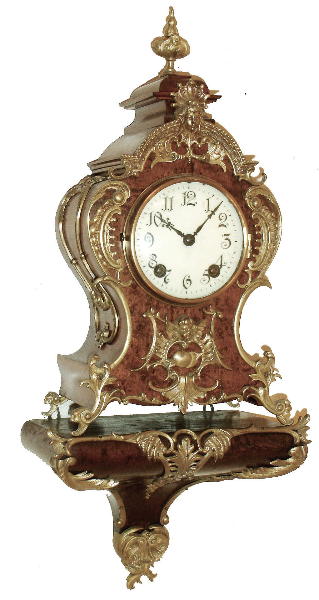 Lenzkirch, Germany, walnut and cast brass, 8 days, time and strike, bracket clock and matching wall bracket, Ò1 million 346128Ó, 1902 — Antique Clocks Price Guide