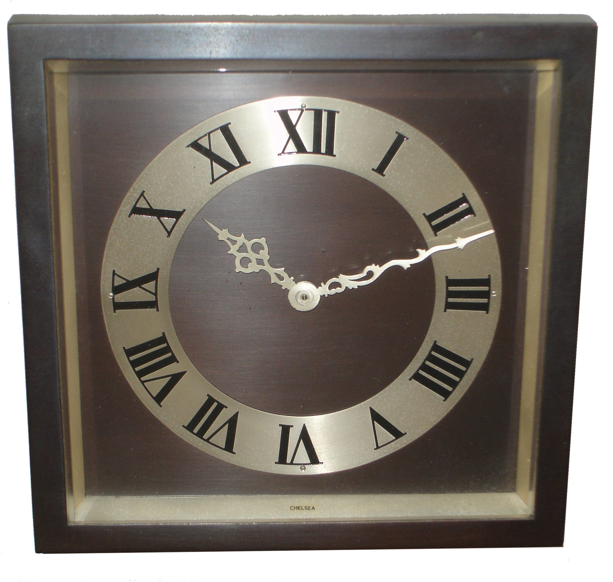 Chelsea Clock Co., Boston, ÒRaleighÓ bronze, 8 days, easel-style, time only, desk clock, No. 2882226, 1941 — Antique Clocks Price Guide
