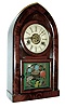 J.C. Brown, Forestville Conn., miniature plain front ÒBeehive or Round GothicÓ shelf clock, 30 hours, time, strike & alarm, c1850