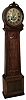 J.D. Reid, Airdrie, Scotland tall case clock, 8 days, time and gong strike, weight driven movement in a drum head mahogany and mahogany veneer case with a gold leafed iron dial, c1840