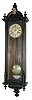Ansonia Clock Co., New York, NY, ÓCapitolÒ dark oak, 8 days, time only, double spring wall clock, c1901