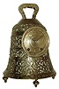 Tiffany and Co., New York, NY, ÓPater NosterÒ, 8 days, two train Westminster chime cast brass bell form mantel clock, c1890