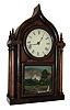 Brewster Manufacturing Co., Bristol, Conn., ÓOgee GothicÒ (Onion Top) shelf clock in a mahogany case with a spring driven, 8 days, time and strike, movement, c1854