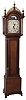The Henry Ford Museum, Dearborn, Michigan reproduction Aaron Willard tall case clock, 8 days, time, strike and chime, weight driven movement in a mahogany case with rocking ship dial, c1970
