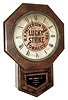 New Haven Clock Co., LUCKY STRIKE advertising clock, 8 days, spring, time only, with gold leaf tablet for: ÓBragg, Cummings and Co. Bangor, ME.Ò, c1900