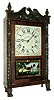 George Mitchell by Atkins and Downs, Bristol, Conn., fully carved half column and eagle splat mahogany case shelf clock with a, 30 hours, weight driven, wooden works movement, c1830.