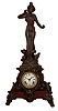 Ansonia Clock Co., New York, NY, ÒCymric and No. 1176Ó mantel clock with a spring driven, 8 days, time and half hour strike movement in an Art Nouveau style cast metal figurine case, c1904.