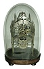 English, Whitehouse, Lichfield (signed on dial), small Gothic motif single fusee skeleton clock with dome, c1850