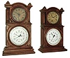 Clocks- 2 (Two): (1) E. Ingraham & Co., Bristol, Conn., ÓIngraham CalendarÒ shelf clock with spring driven, 8 days, time & strike movement in a walnut case, c1881. (2) E. Ingraham & Co., Bristol, Conn., ÓIngraham CalendarÒ shelf clock with spring driven, 8 days, time (only) movement in a walnut case, c1881.