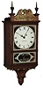 Foster Campos, Pembroke, Mass. wall-hanging, 8 days, time only, mahogany pillar & scroll clock, Waltham movement, c1990