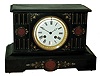 French black and red marble, 8 days, time and gong strike mantel clock, movement marked ÓEMÒ, matching numbers on movement, gong and pendulum, c1890