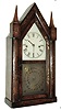 Chauncey Jerome, New Haven, Conn., 30 hours, time and strike, brass spring movement ÒSharp GothicÓ or ÒsteepleÓ clock, c1850