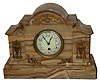 Boston Clock Co., Boston, Mass., tandem wind, 8 days, time and strike, balance wheel in onyx architectural case, c1895