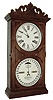 Ithaca Calendar Clock Co., Ithaca, NY, ÒNo. 10 FarmerÕsÓ, 8 days, time and strike, spring brass movement double dial calendar clock, c1880