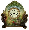 Ansonia Clock Co., New York, NY, ÓLa CharneyÒ porcelain, 8 days, time and strike, mantel clock, c1904