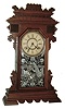 Ansonia Clock Co., New York, NY, ÒClintonÓ walnut, 8 days, time and strike, parlor mantel clock, c1894