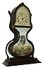 Forestville Mfg. Co., (J. C. Brown), Bristol, Conn., ÓShelf AcornÒ mantel clock, 8 days, time and strike, fusee, spring driven movement in a rosewood and rosewood veneer case with a painted metal dial and reverse painted lower tablet, c1845