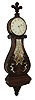James G. Conlon, Boston, Mass., 8 days, weight brass movement Lyre banjo timepiece, c1950