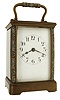 France, carriage clock with champleve enamel decoration, brass case with beveled glasses, Arabic numeral white enamel dial, 8 days, timepiece movement with cylinder platform, c1910