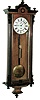 Lenzkirch, Germany, Vienna Regulator wall clock, 8 days, time only, weight driven movement marked with old Lenzkirch hallmark in a mahogany and ebonized case with a white enamel dial and subsidiary seconds, serial number 187093, c1870