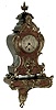 Lenzkirch, Germany, walnut and ebonized small balloon-style, 8 days, time only, bracket clock and shelf, with cast brass ornaments, 765592, 1883