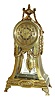 Lenzkirch, Germany, shelf clock, brass case with fluted, incurved sides and round top, decorated with laurel festoons and moldings, back and front set with beveled glasses, Roman numeral brass dial, brass hands, 8 days, time and strike, movement with round plates, in the French style, pendulum with elliptical brass ball, surrounded by a laurel wreath, serial No. 1,733,087, c1915