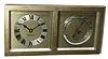 Chelsea Clock Co., Boston, for Udall & Ballou, New York, NY, ÓPerryÒ easel-style, 8 days, clock and barometer brass desk set, No. 188691, 1928