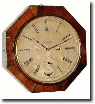 C.1850, Chauncey Jerome, New Haven, 10 inch striking lever wall — Antique Clocks Price Guide