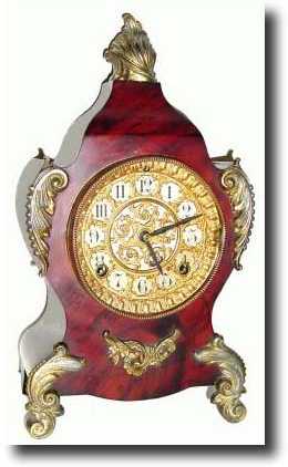 C.1904, Ansonia Clock Co., "CALAIS" Iron case shelf clock. — Antique Clocks Price Guide