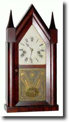 C.1850, Pond and Barnes, 71-73 Hanover St, Boston, 30 hour steeple in excellent condition. — Antique Clocks Price Guide