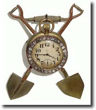 C.1890, Ansonia Novelty Clock (watch with original brilliant sash), — Antique Clocks Price Guide