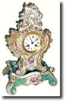 C.1845, French, Two Piece Porcelain china clock. The Louis XVI style — Antique Clocks Price Guide