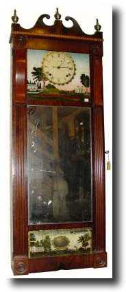 C.1819, Joseph Ives Looking Glass clock, in good restored condition. — Antique Clocks Price Guide