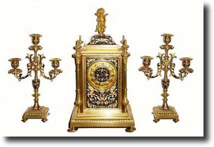 C.1880, French, Cloisonne, 3-Piece Mantel set in outstanding — Antique Clocks Price Guide