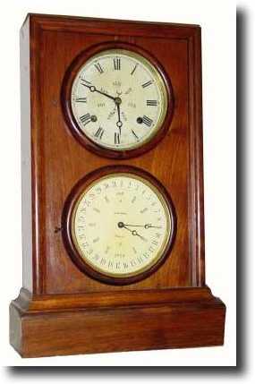 C.1863, L.F. and W.W. Carter, Bristol, Conn, Shelf Calendar in rosewood. — Antique Clocks Price Guide