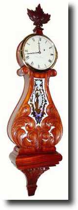 C.1972, Elmer Stennes, Weymouth, MA, carved lyre wall clock. — Antique Clocks Price Guide