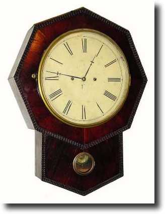 C.1845, Mahogany Drop Octagon, with Ives Patent 30 day — Antique Clocks Price Guide