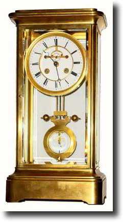 C.1900, French, for Tiffany and Co., Giant Brass and Glass mantel — Antique Clocks Price Guide