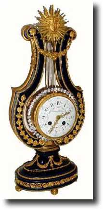 C.1880, French, Cobalt Blue Lyre clock in the Louis XVI style. — Antique Clocks Price Guide