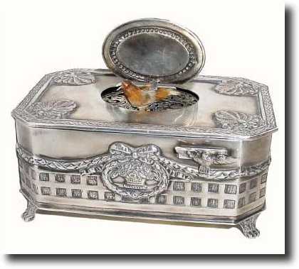 C.1920, Swiss, Singing Bird Box, in coin silver case, — Antique Clocks Price Guide