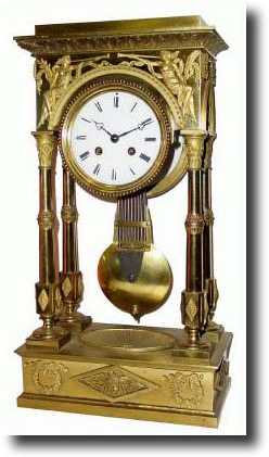 C.1825, French, Empire Mantel clock. For similar clocks, see — Antique Clocks Price Guide