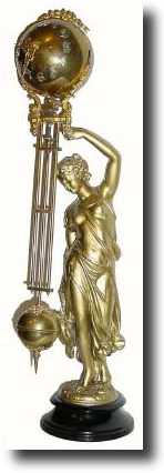C.1895, Ansonia Huntress Swing Clock, with restored statue. This — Antique Clocks Price Guide