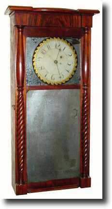 C.1831, Munger and Benedict, Auburn, New York, Mirror clock, Empire — Antique Clocks Price Guide