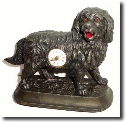 C.1890, German, "Panting Dog" clock. — Antique Clocks Price Guide