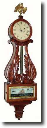 C.1830, Boston Area Lyre Banjo clock in generally good condition. — Antique Clocks Price Guide