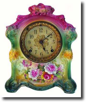 C.1904, Ansonia, Royal Bonn, La Scarpe, in excellent original — Antique Clocks Price Guide